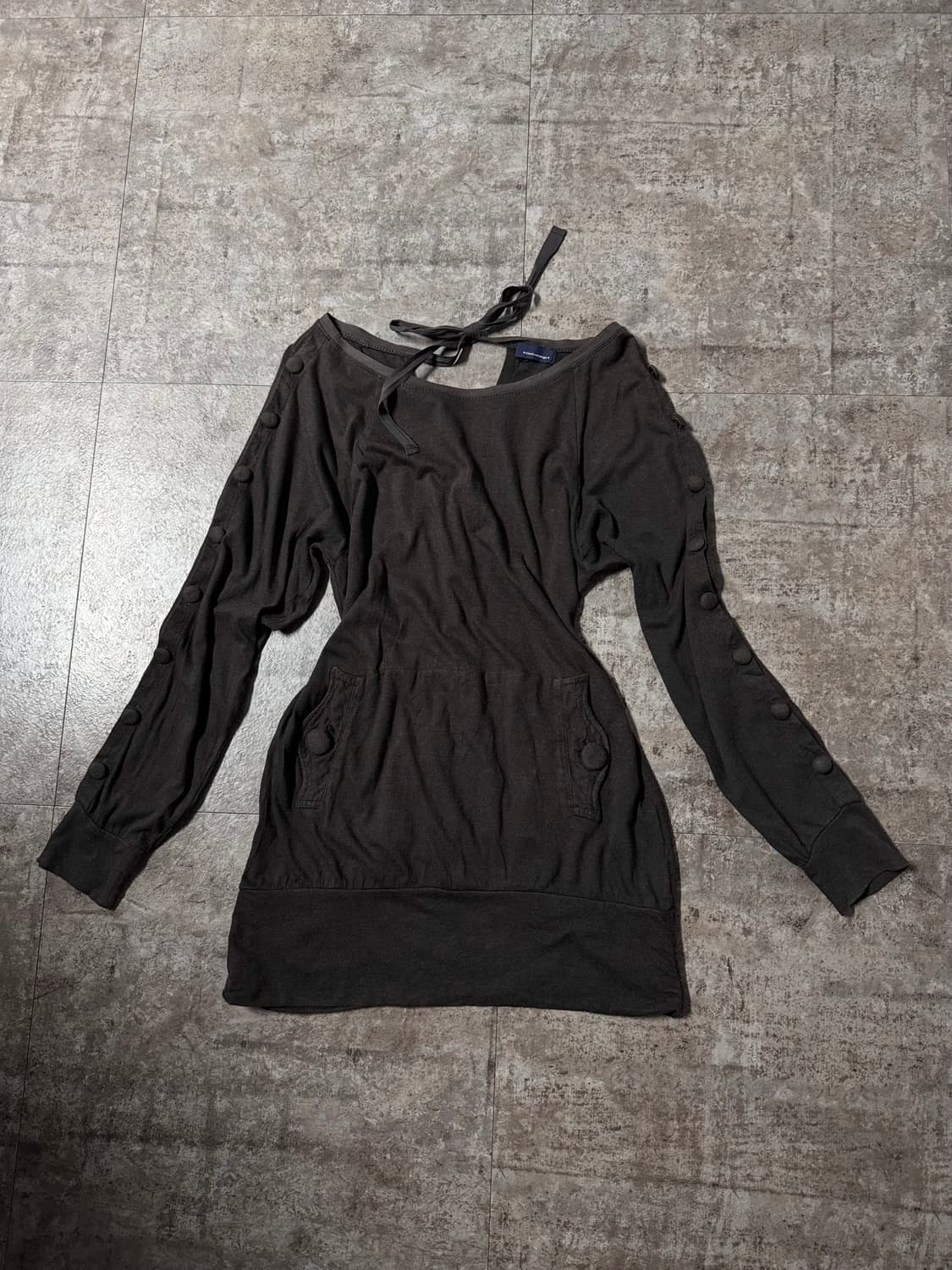 멀티 웨이 버튼 슬리브 사이드 셔링 탑(이너 세트 구매 가능) 상품이미지5