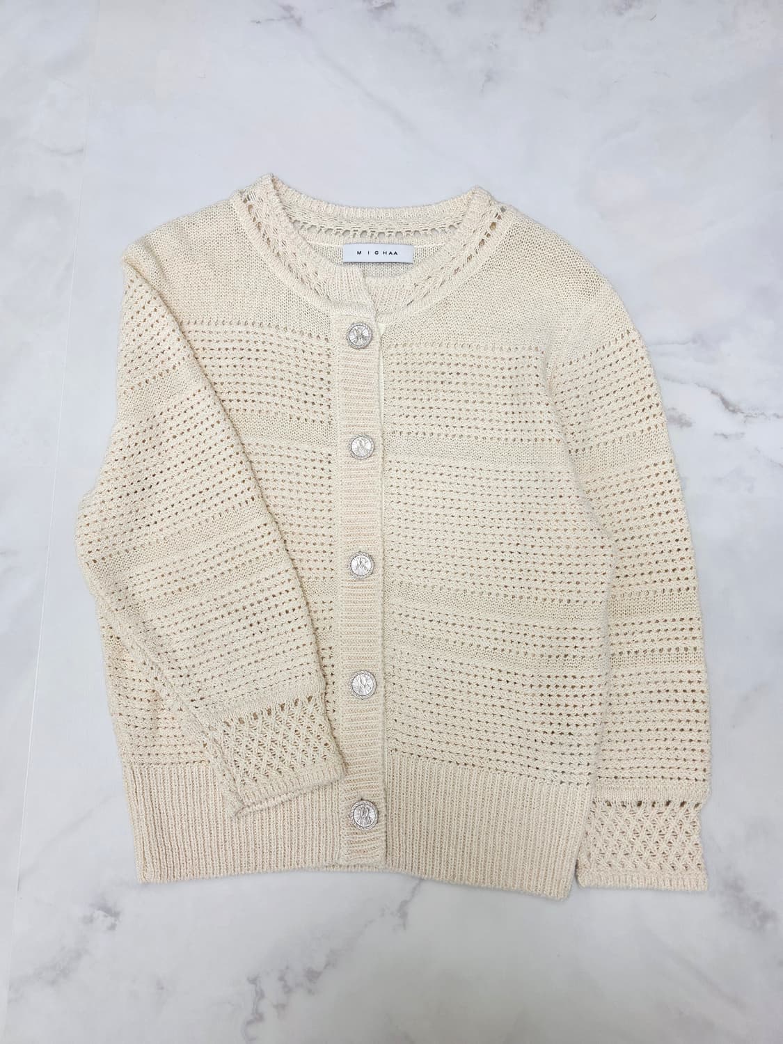 한섬 MICHAA 미샤 크림 실크 가디건 F 상품이미지2