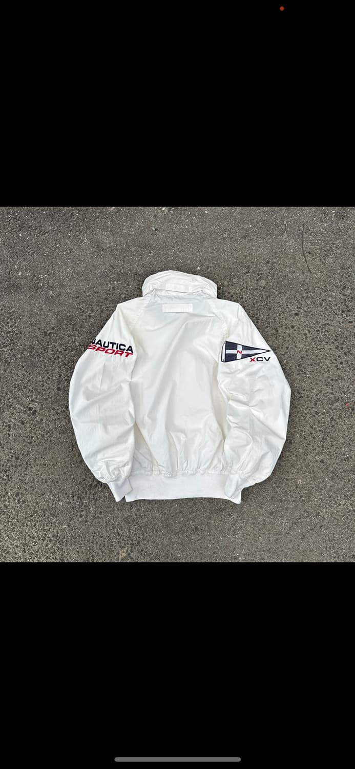 90s 노티카 화이트 올드스쿨 자수 레이싱 자켓 바람막이 트랙자켓 L 상품이미지8
