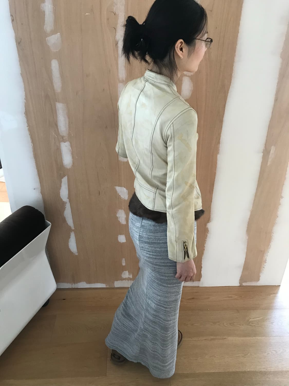 vintage painting leather jacket 상품이미지4