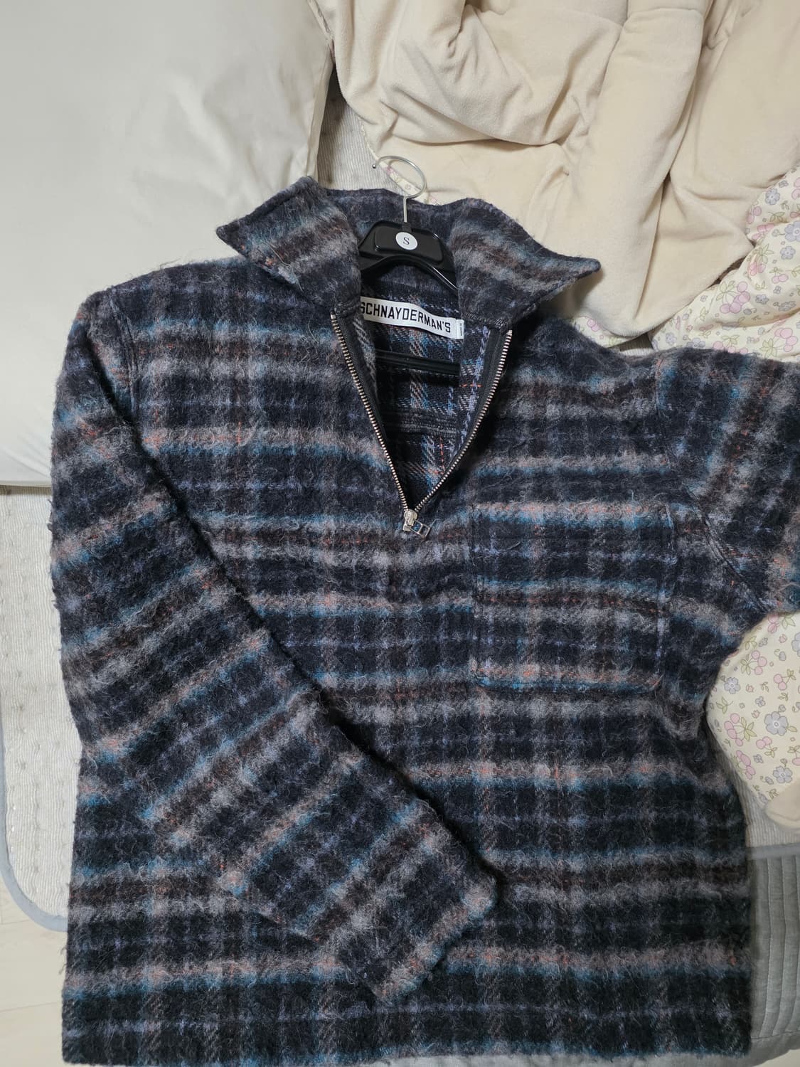 Schnayderman's의 하프 집업 울 체크 자켓 상품이미지3