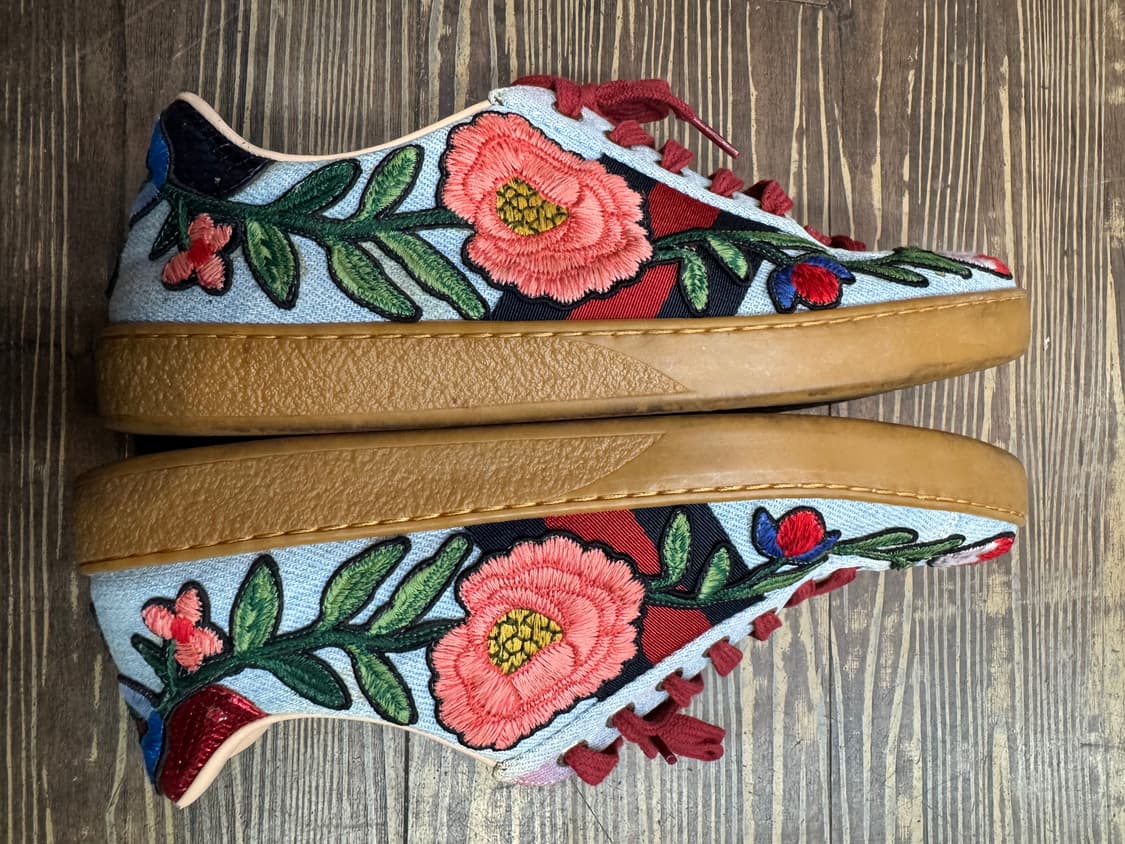 구찌 플로럴 자수 데님 에이스 빈티지 스니커즈 245~250 상품이미지3