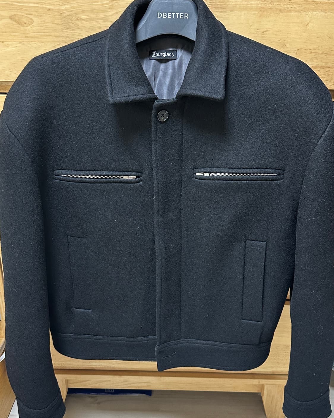 ourglass 울크롭자켓 블랙 상품이미지1