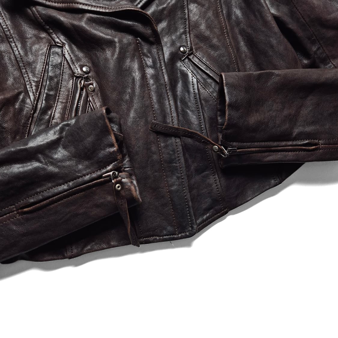 [1] 마쥬 크롭 양가죽 라이더 자켓 고스펑크 상품이미지6