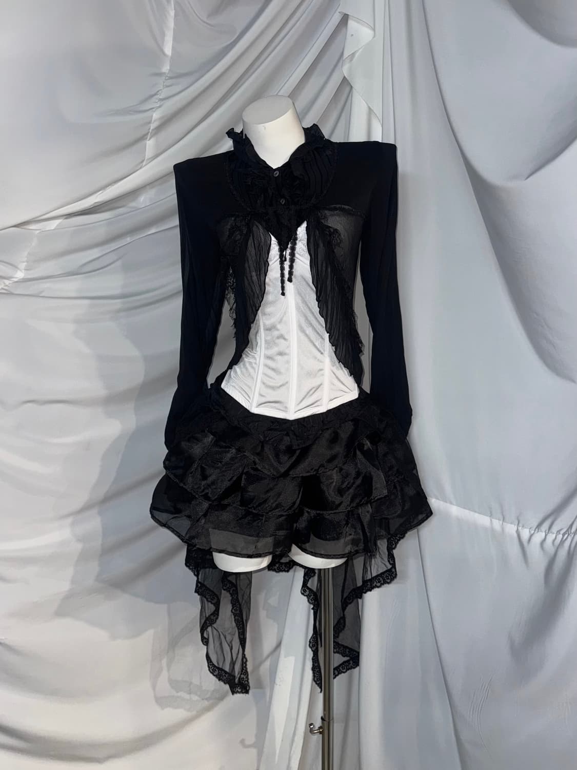 캐캐체세라깔 고스고딕 레이스 코르셋 코디세트  상품이미지7