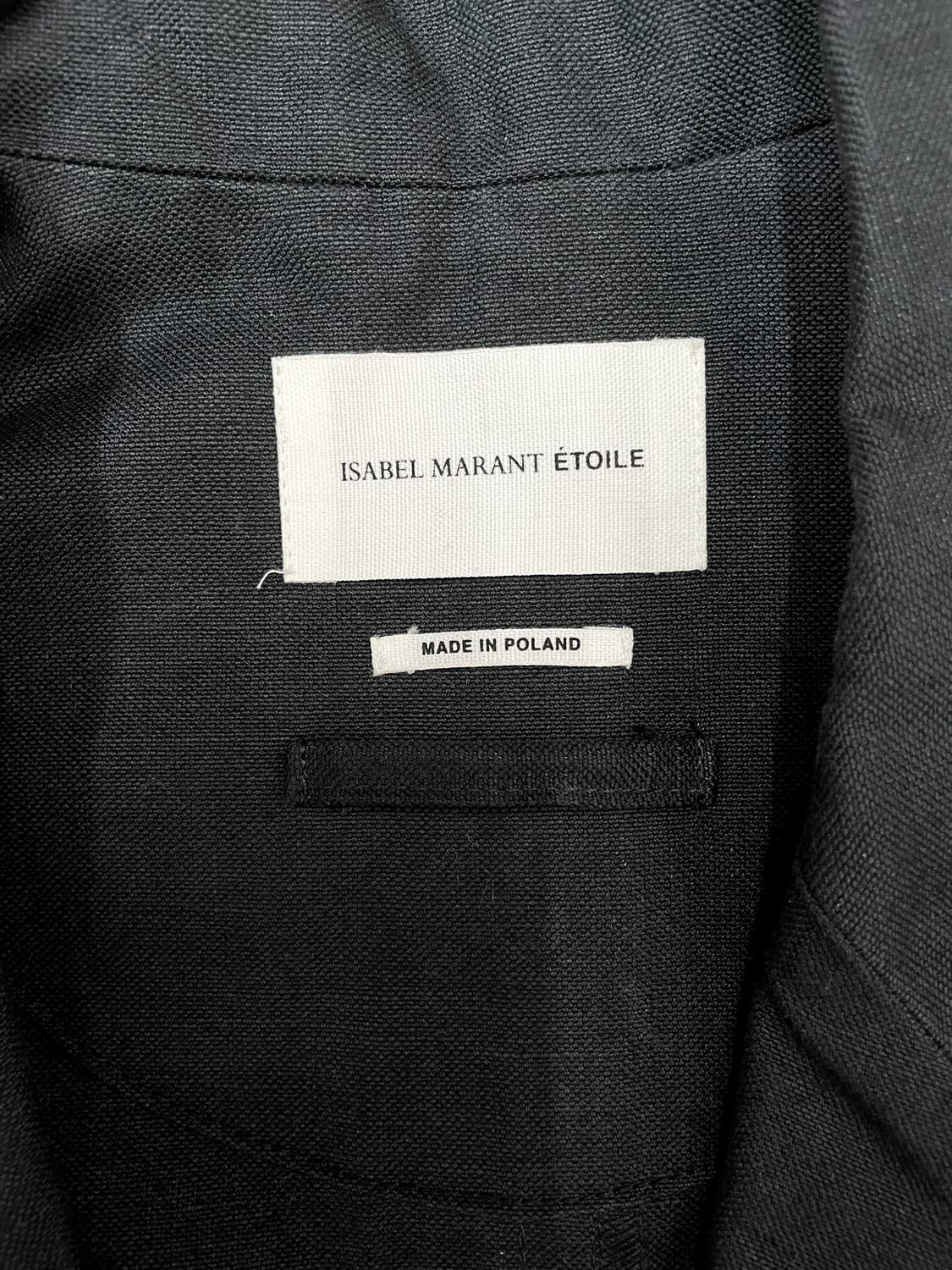 이자벨마랑 에투알 코튼 린넨 싱글 코트 블랙 상품이미지6