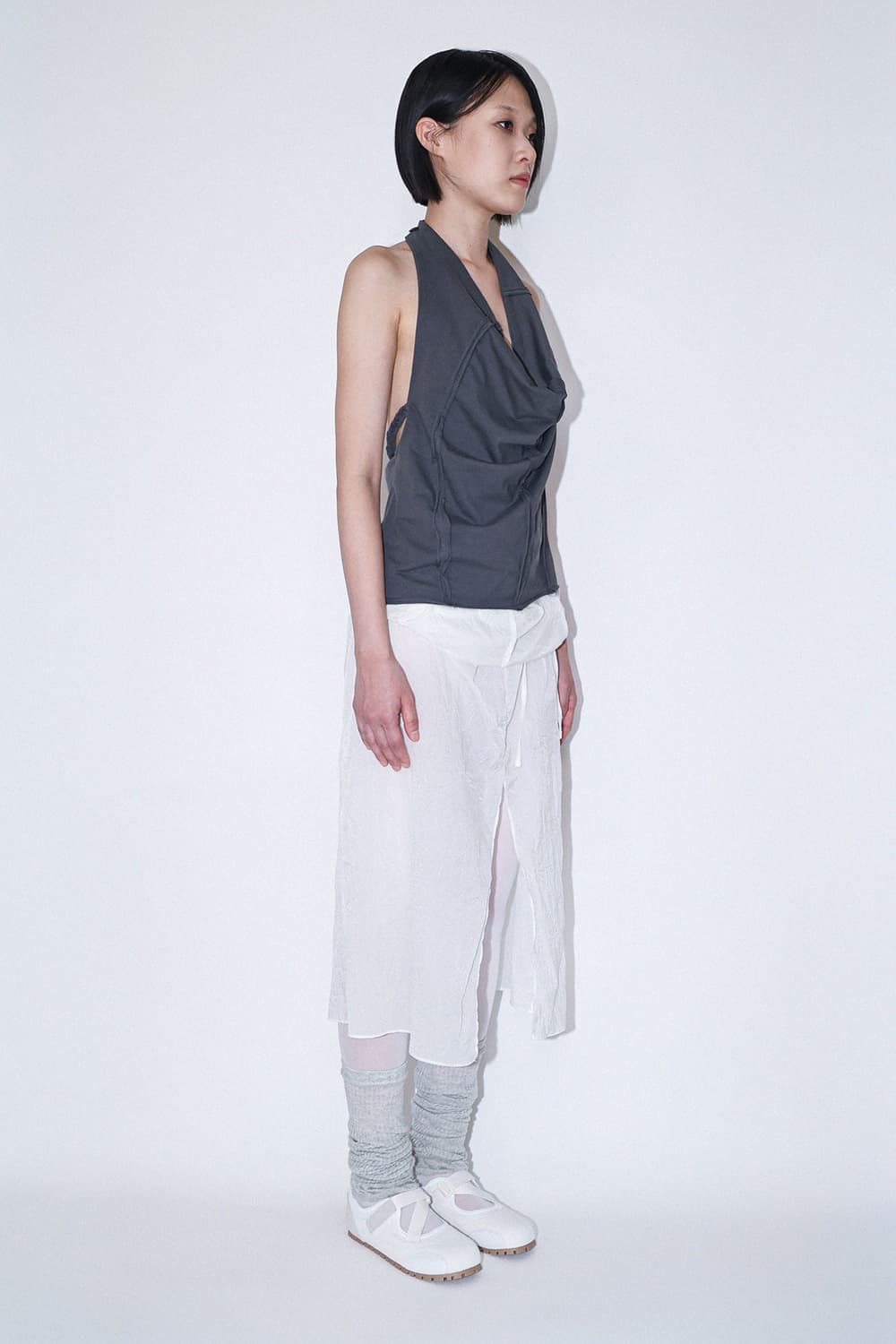 jaeshin 드레이프 홀터넥 나시 카울넥 상품이미지2