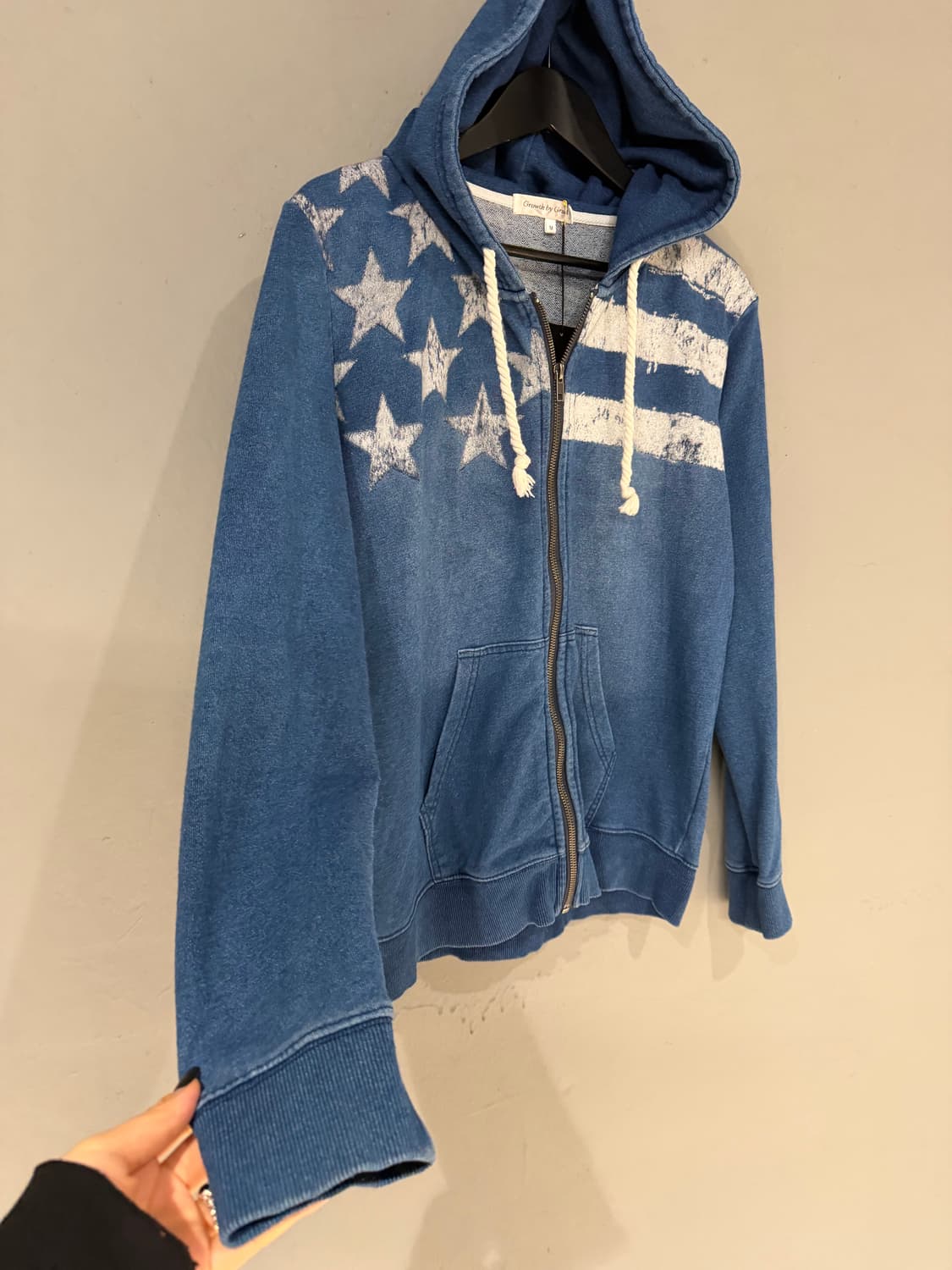 star pattern denim hood zip-up 상품이미지8