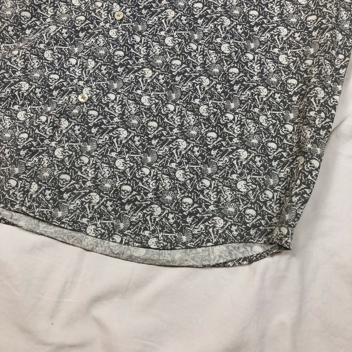 90s 스투시 해골 스컬 패턴 포켓 반팔셔츠 남방 상품이미지5
