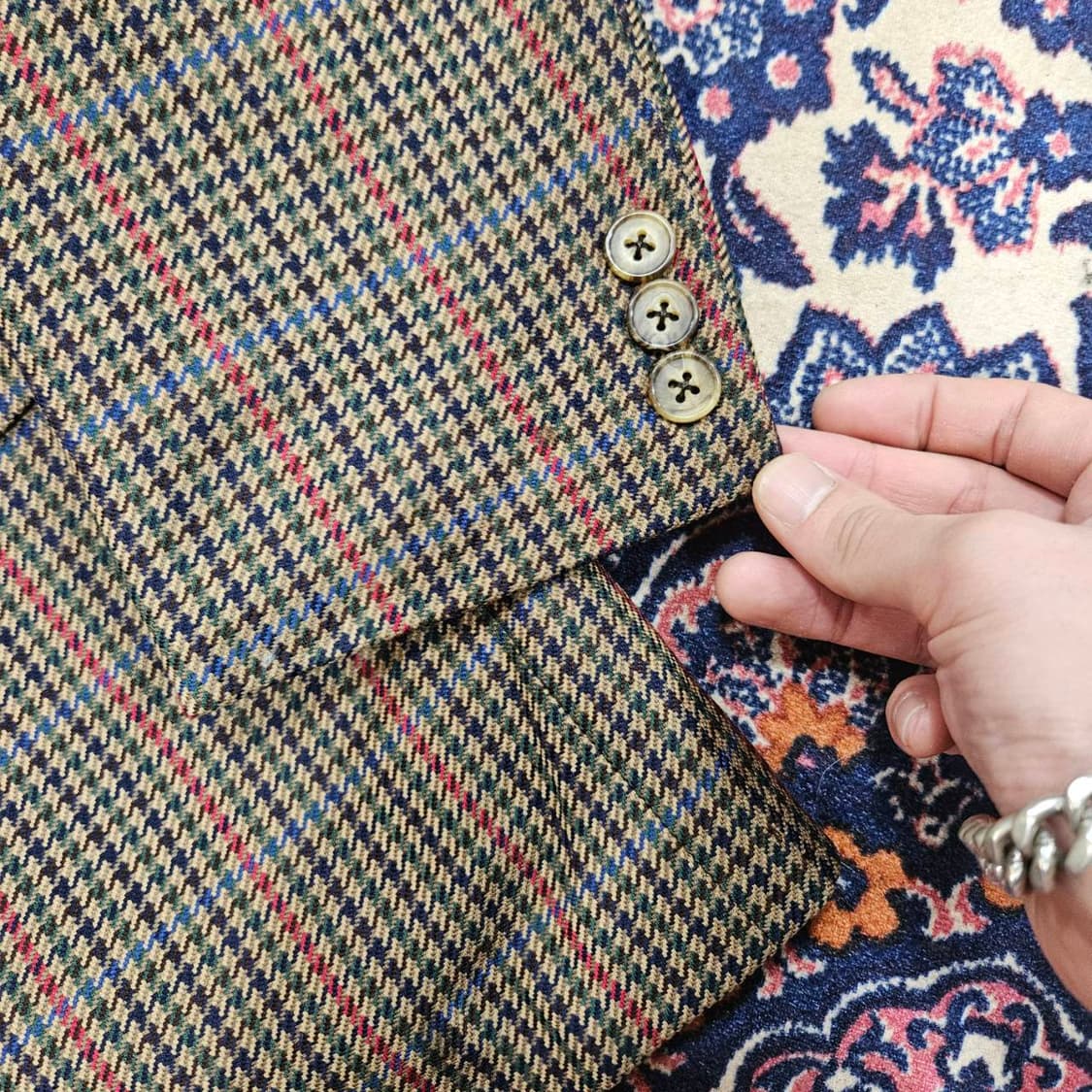 버버리스(Burberry's) 90's 울 100% 하운스투스 블레이져 상품이미지4