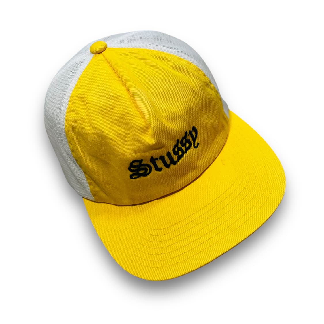 스투시 OE 올드 잉글리시 로고 옐로우 트러커 캡 상품이미지6