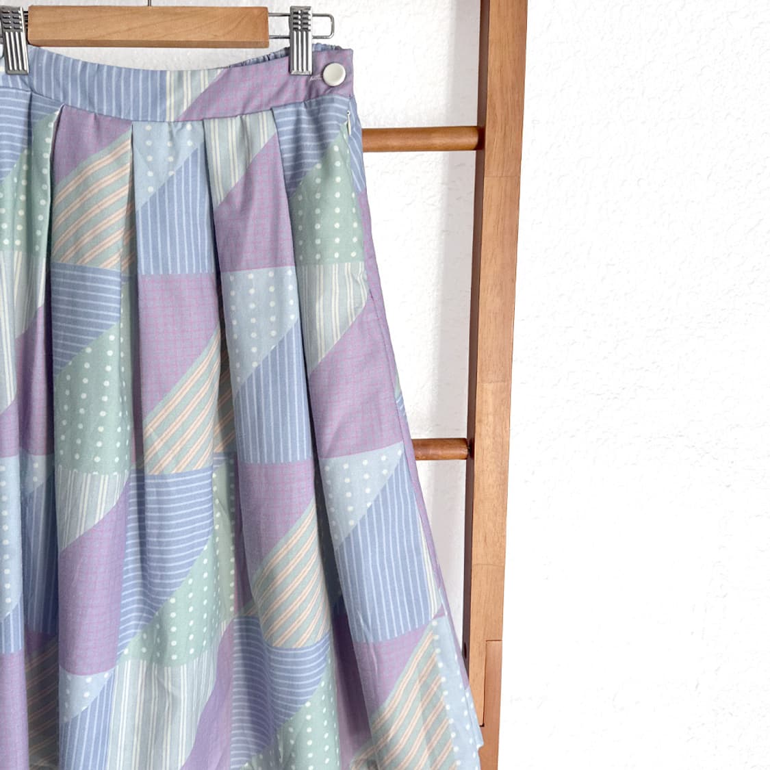 라일락 패치워크 플리츠 스커트 상품이미지2