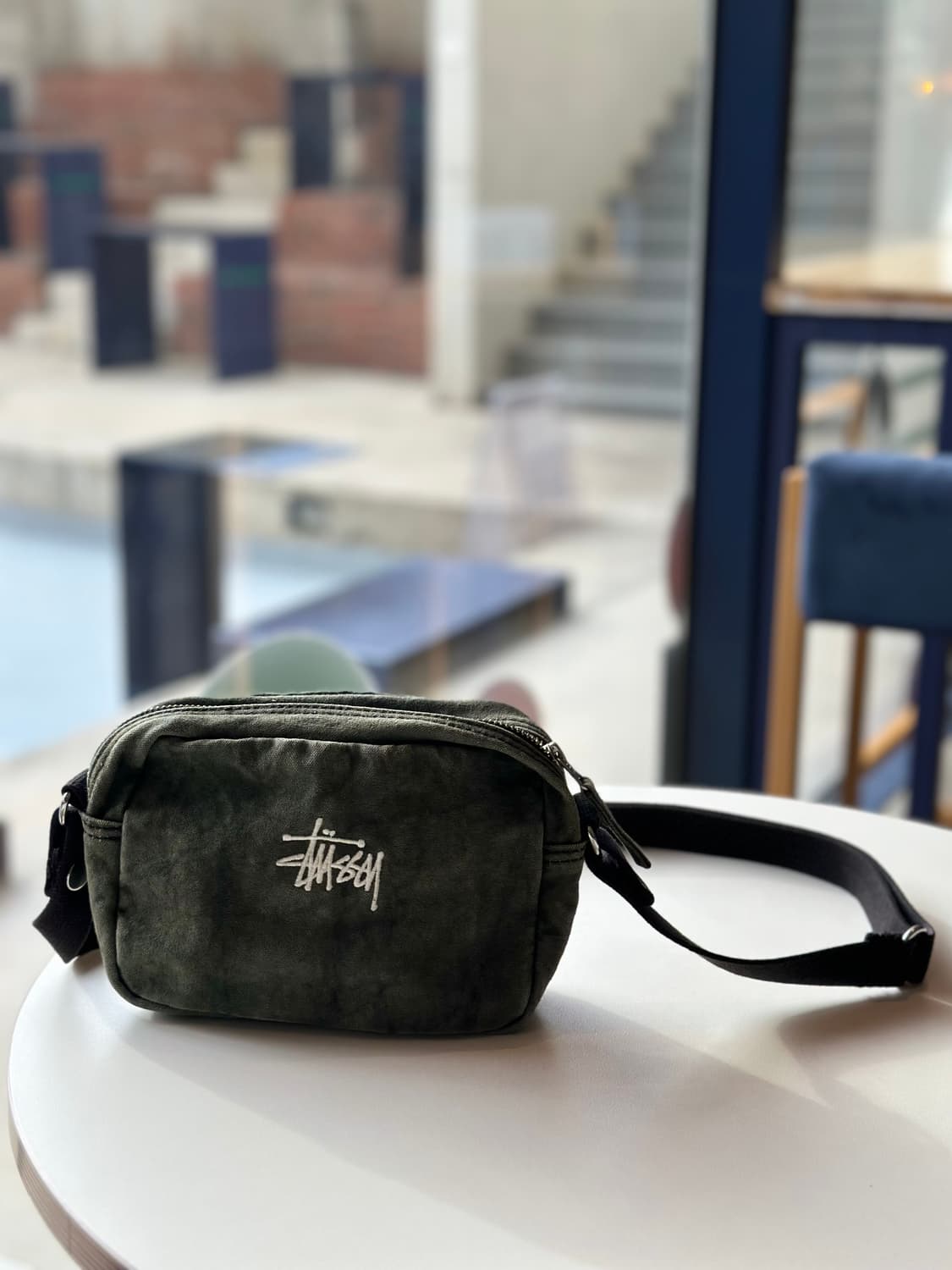 STUSSY 캔버스 워시드 사이드 파우치 상품이미지1