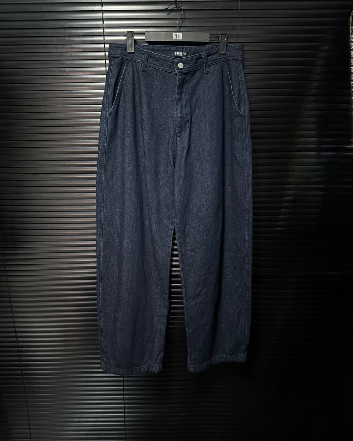 드로우 핏 벌룬 와이드 진한 남색 네이비 진청 생지 데님 커브드 31 상품이미지2