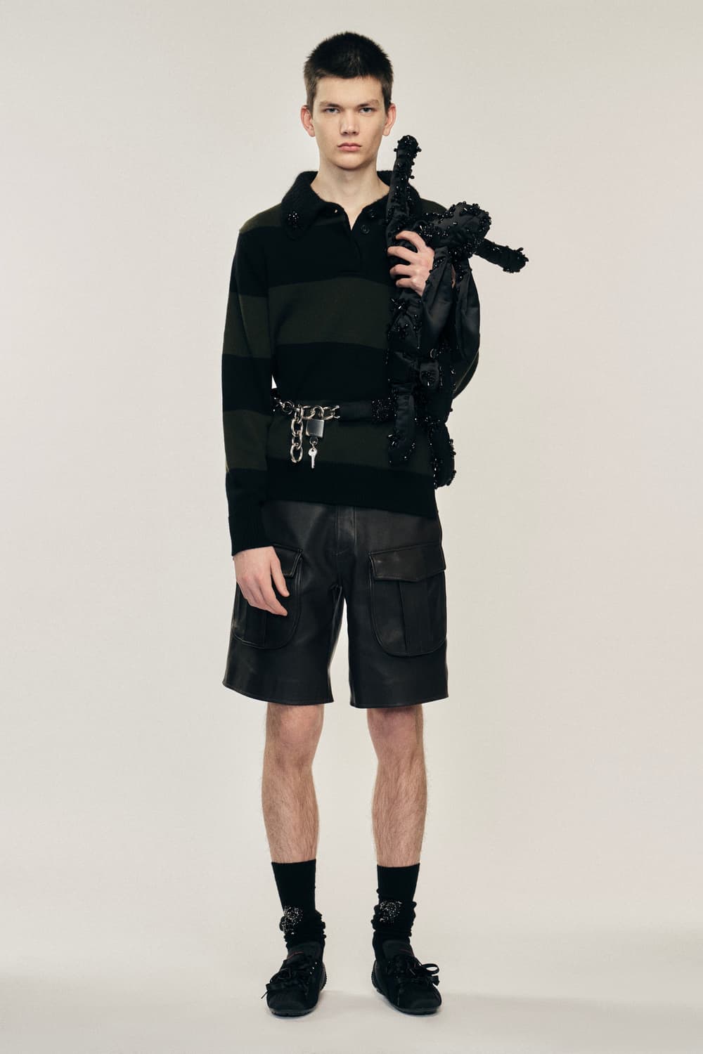 [M,L]시몬로샤 비즈 스트라이프 폴로 니트 상품이미지2