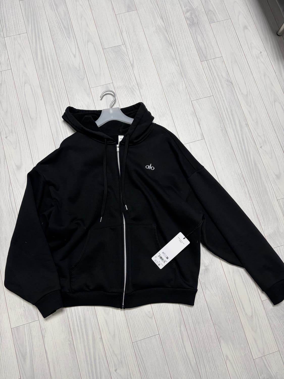 알로 요가 alo yoga 블랙 짚업후드티 L 상품이미지1
