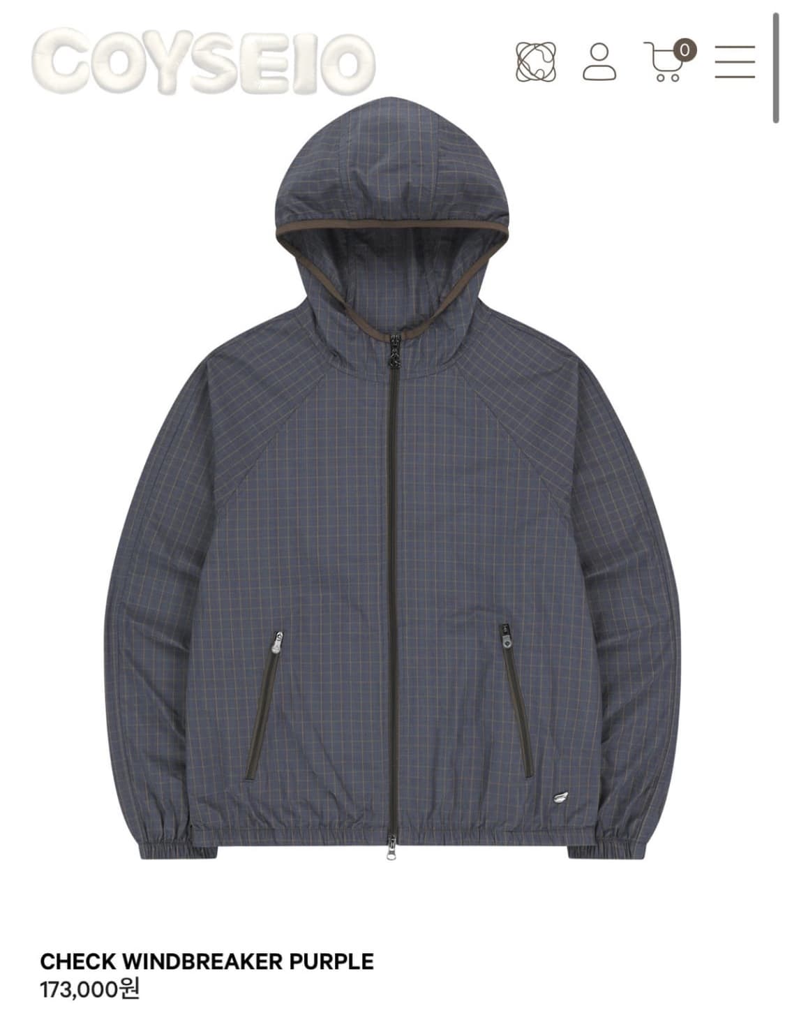 코이세이오 윈드브레이커 바람막이 퍼플 상품이미지1
