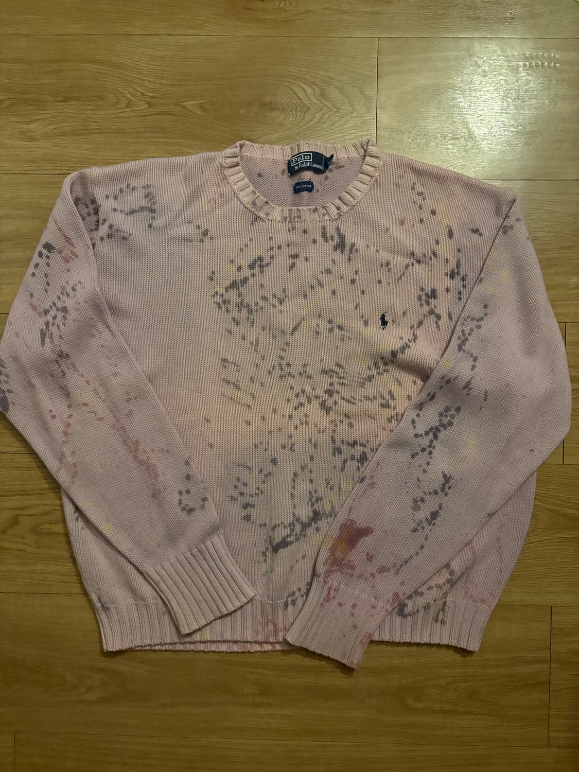 폴로 페인티드 핑크 니트 상품이미지1