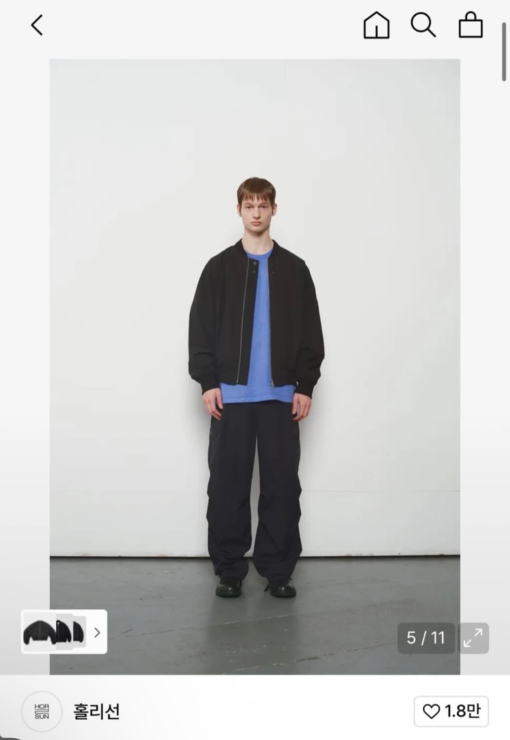 홀리선 봄버자켓 블랙 새상품 상품이미지2