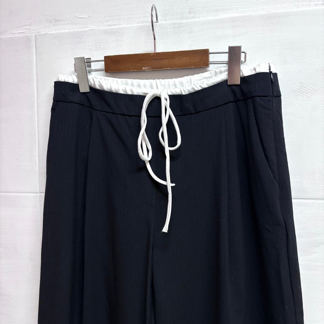 ZARA 자라 더블 웨이스트 트라우져 팬츠 네이비 L 상품이미지3