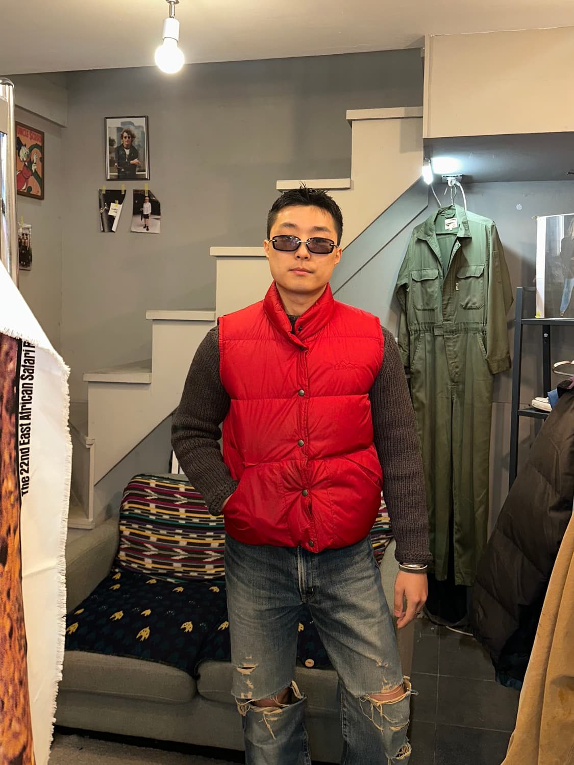 00’s LL Bean Red small logo vest 상품이미지1