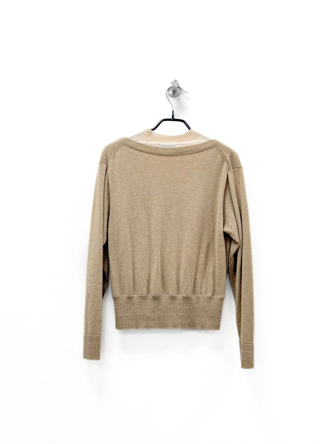 마인 베이지 울 레이어드 랩 니트 상품이미지3