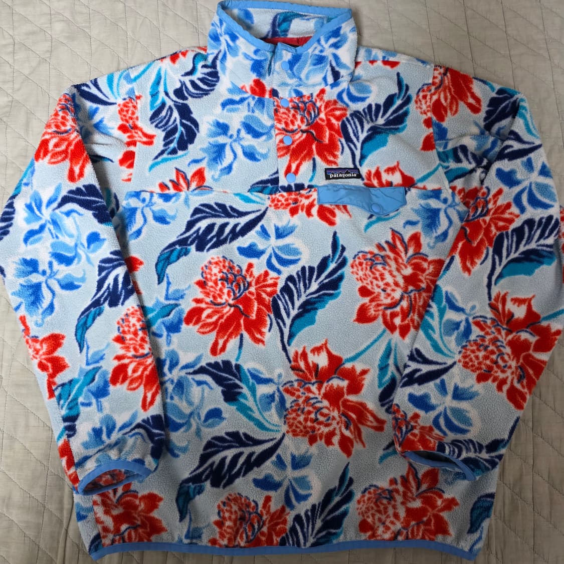 [W/L] 빈티지 파타고니아 신칠라 플리스 스냅 풀오버 플라워 카모 상품이미지1