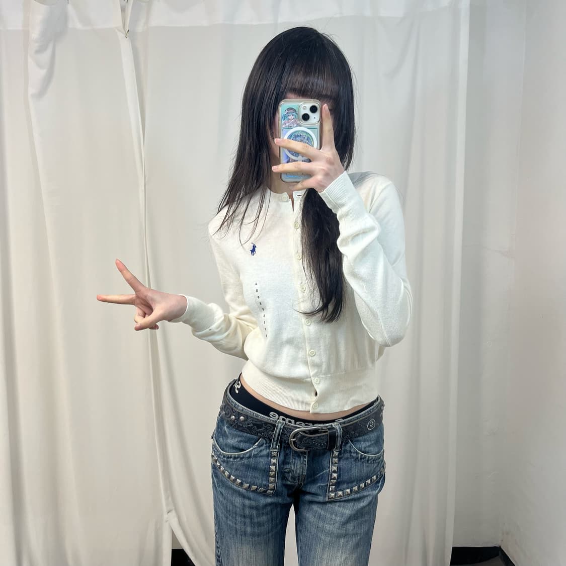 Polo Ralph Lauren white cardigan 상품이미지2