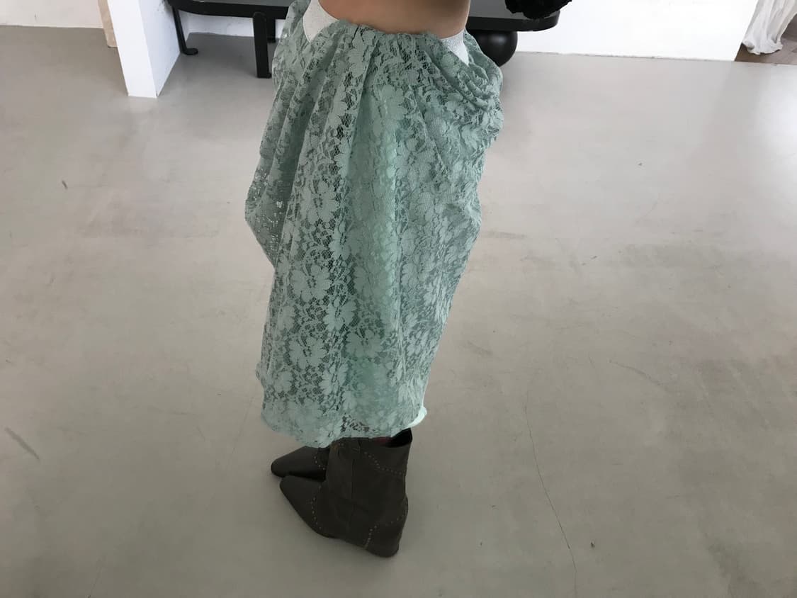 vintage mint lace skirt 상품이미지4