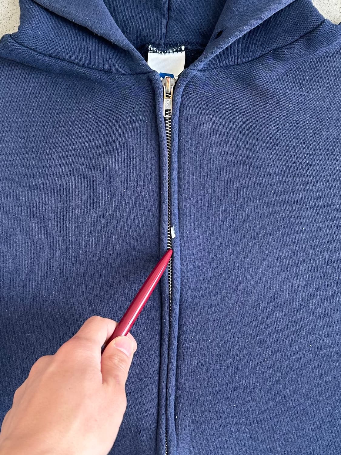 00s 빈티지 러셀 후드집업 네이비 L 상품이미지5