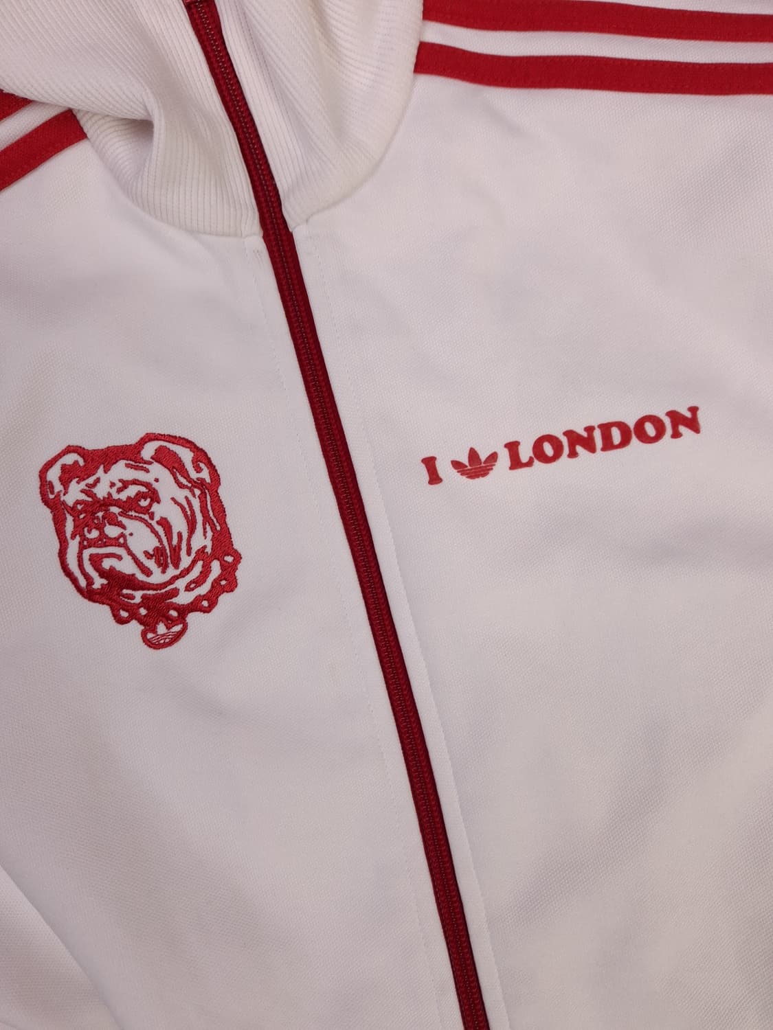 오리지날 아디다스 화이트 레드 삼선 런던 트렉탑져지 상품이미지2