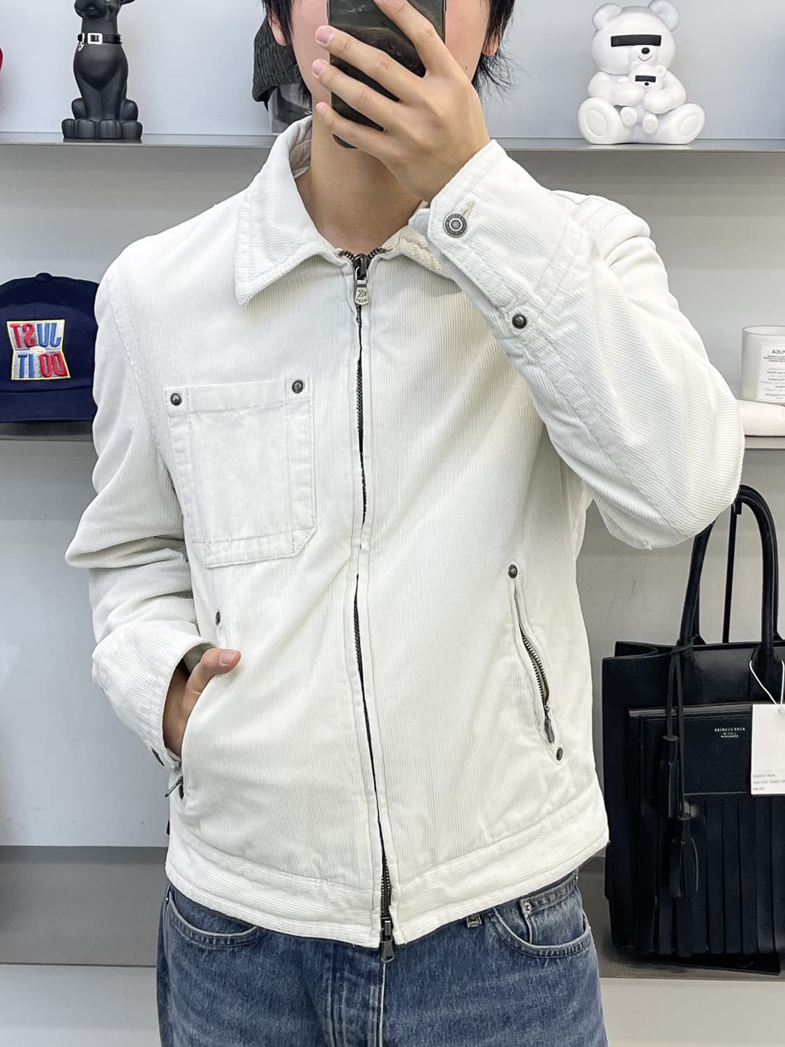 캘빈클라인 진빈클라인 진 투웨이 코듀로이 바이커 자켓 상품이미지1