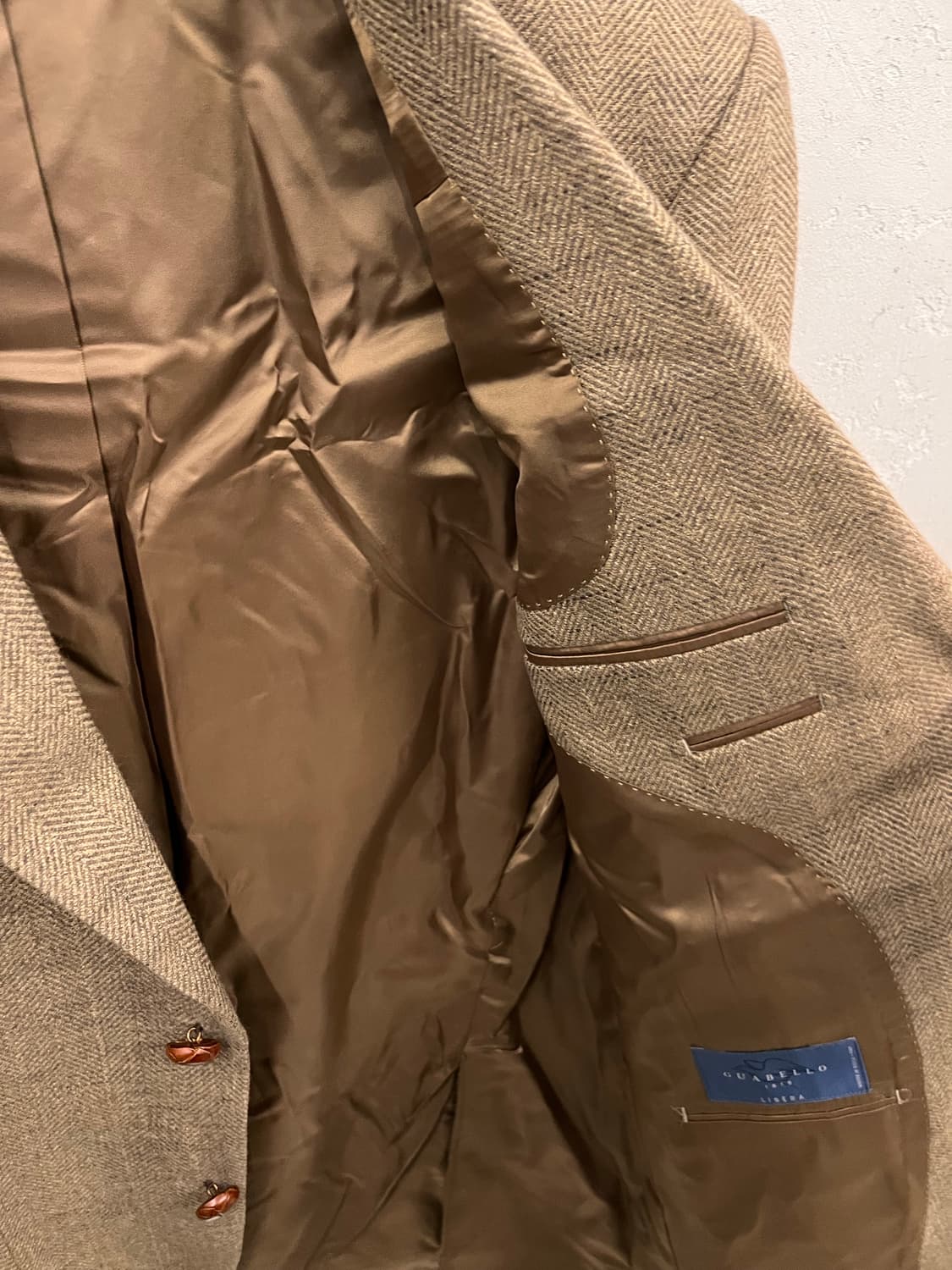 구아벨로X포르멘테라 브라운 헤링본 자켓 상품이미지2