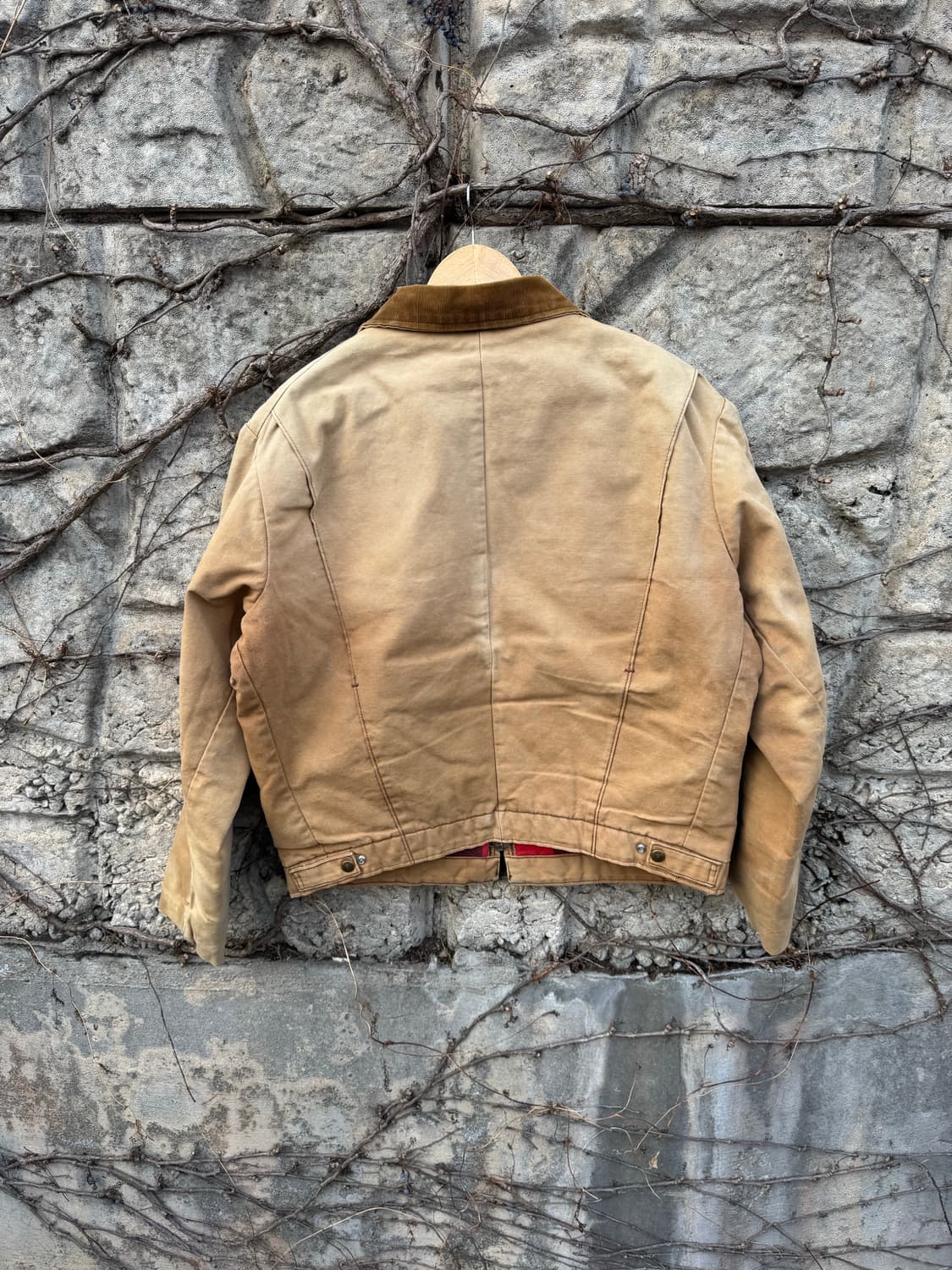 70s 키임페리얼 버팔로 체크 페이딩 캔버스원단 트러커 워크 자켓 상품이미지2