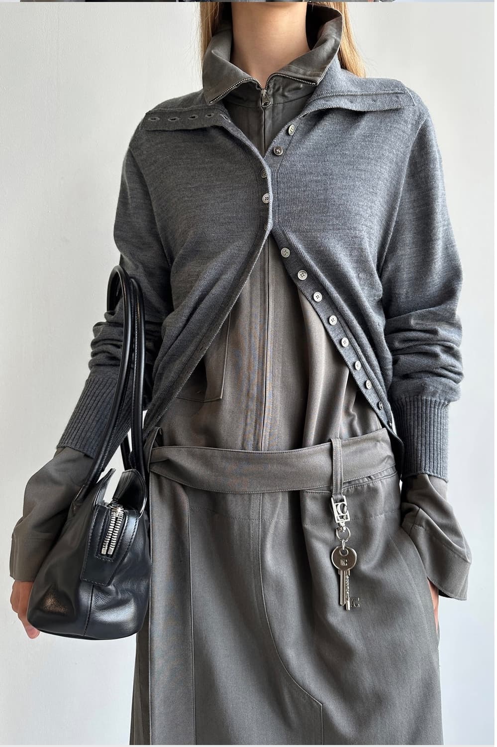 로우클래식 세일러 카라 버튼 포인트 가디건 상품이미지2