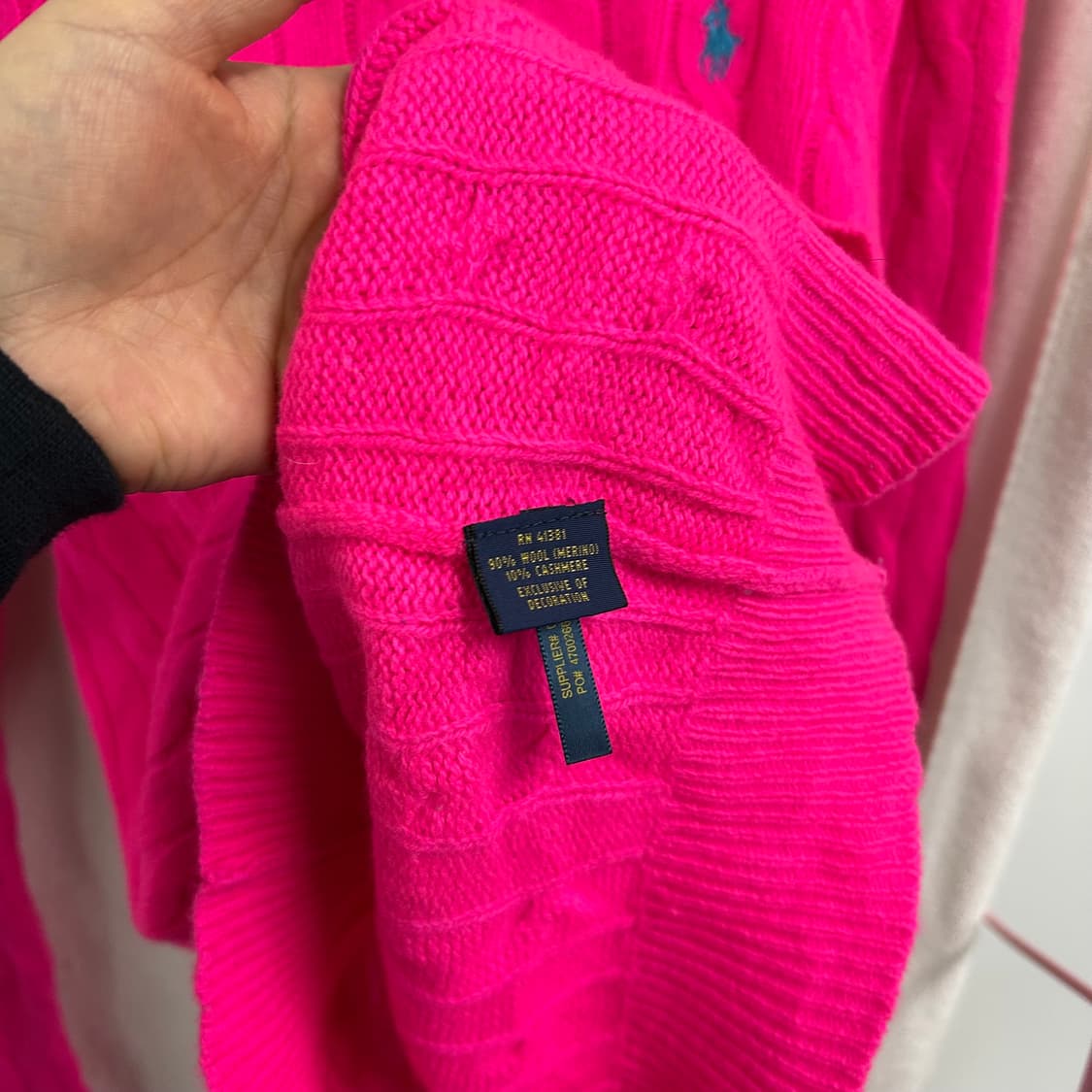 폴로 형광 핑크 니트[415] 상품이미지6