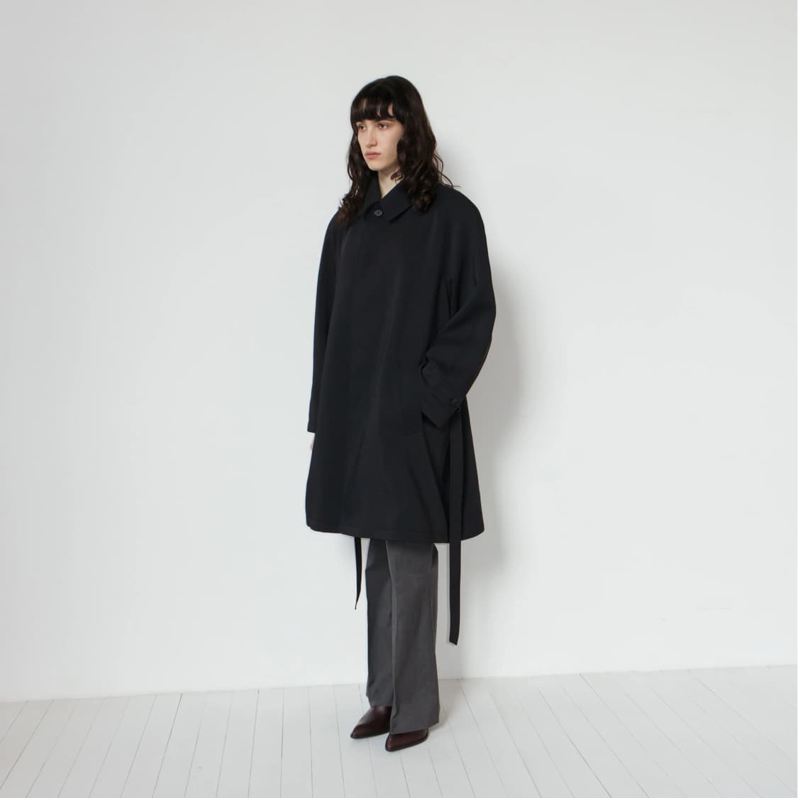 리포스 Repos 하프 오버 싱글 트렌치 코트 블랙 상품이미지5