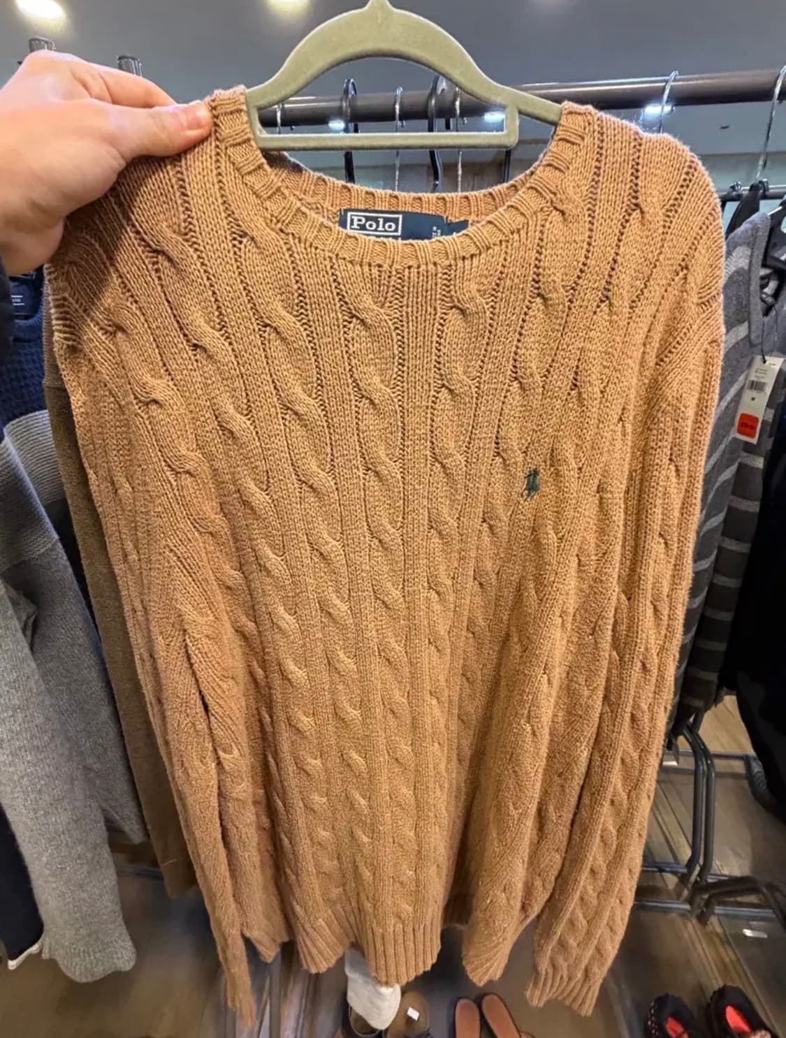 폴로 케이블 니트 브라운 상품이미지1