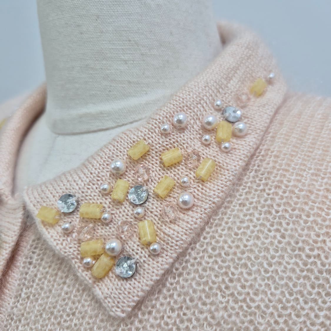 러블리핑크 비즈카라 울 실크 니트 상품이미지5