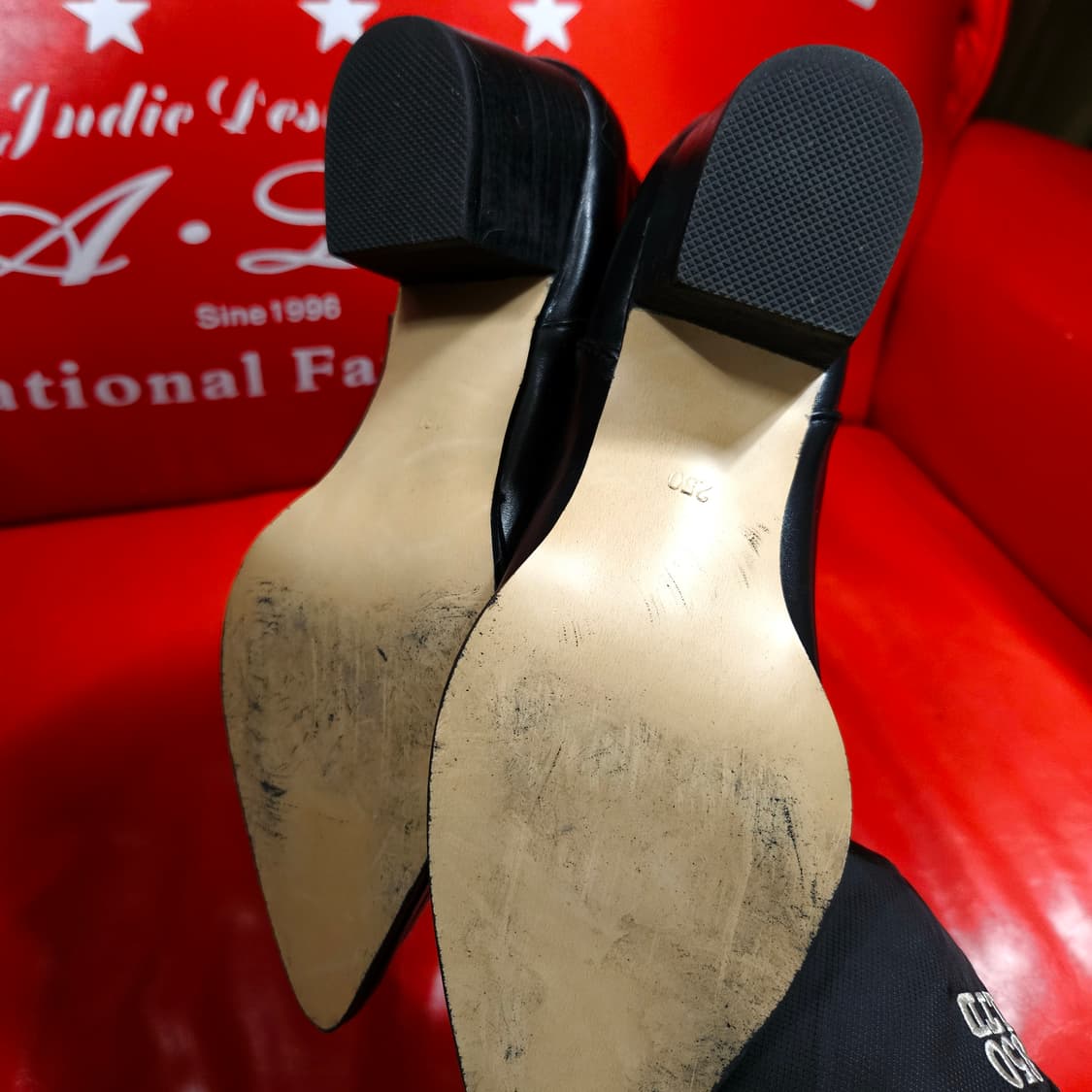 웨스턴 코 자수 레더 롱 부츠 250size 상품이미지5