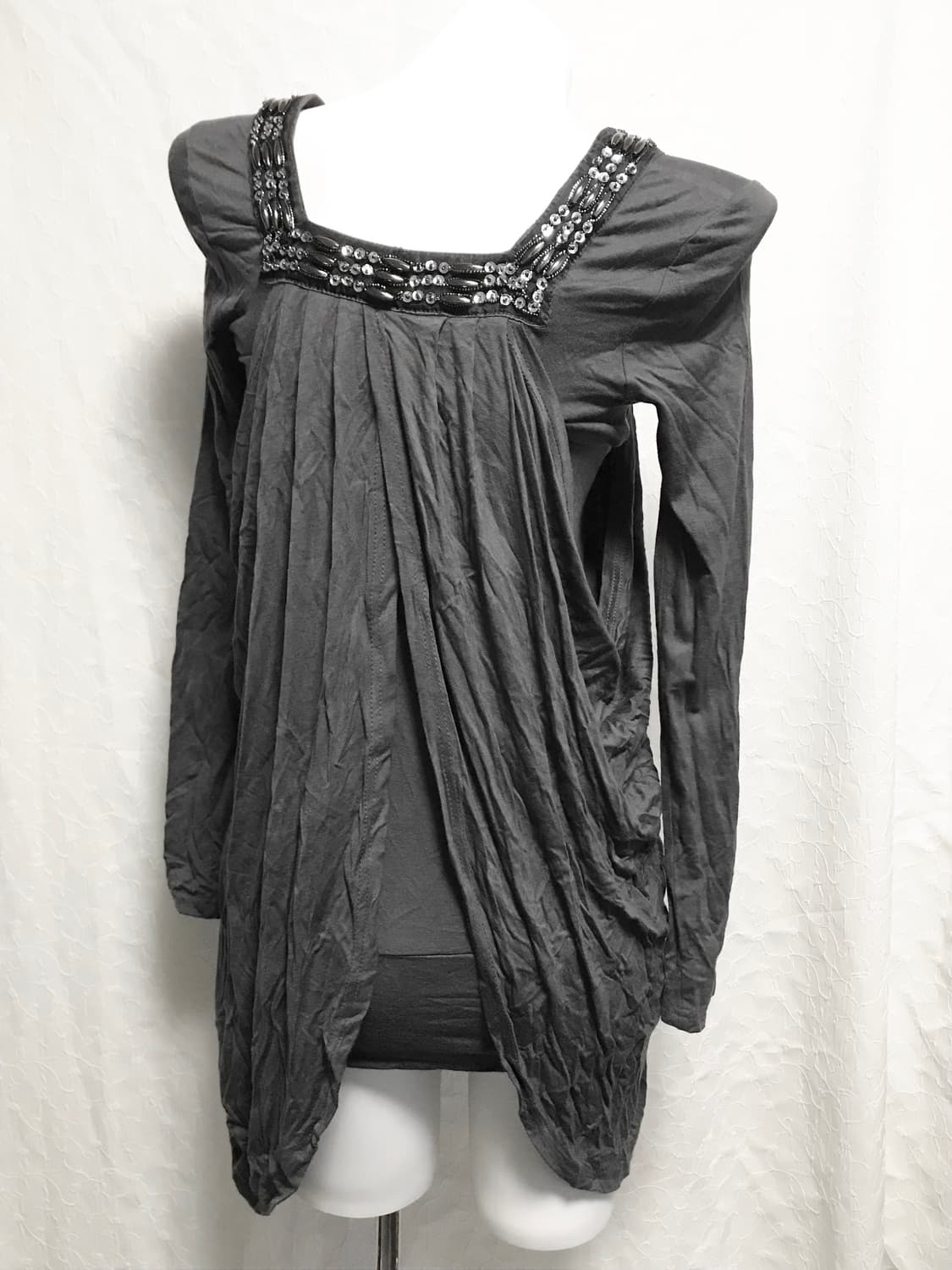 빈티지 아카이브 그런지 드레이프 큐빅 롱슬리브 탑 상품이미지3