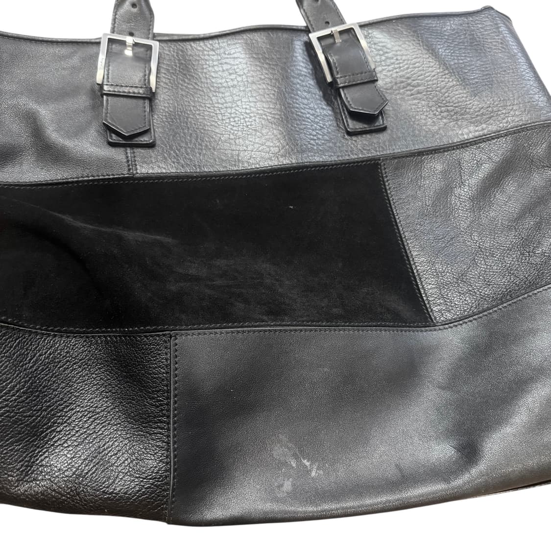 페레가모 스웨이드 패치 워크 토트백 상품이미지3