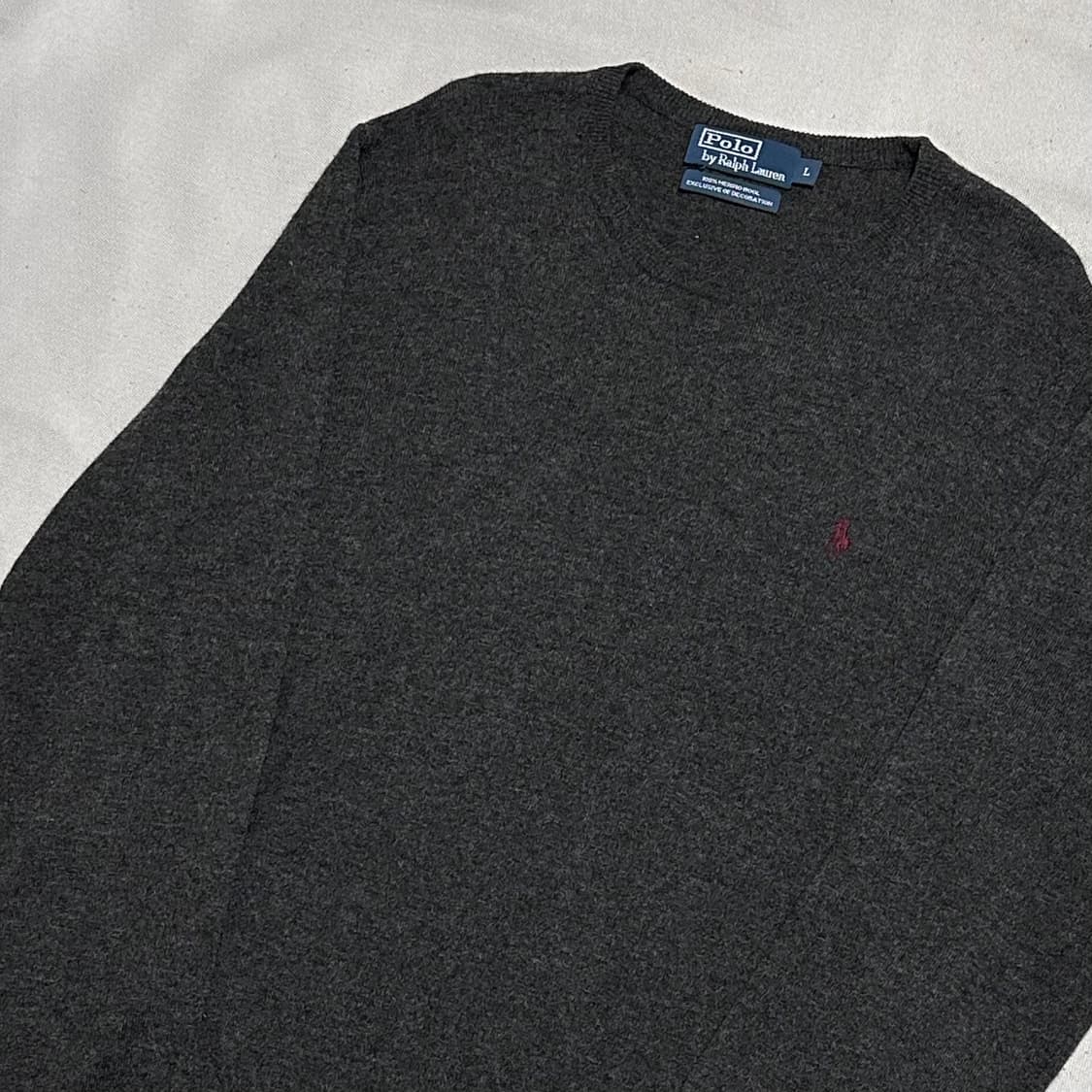 L 폴로랄프로렌 메리노 울 차콜 니트 상품이미지1