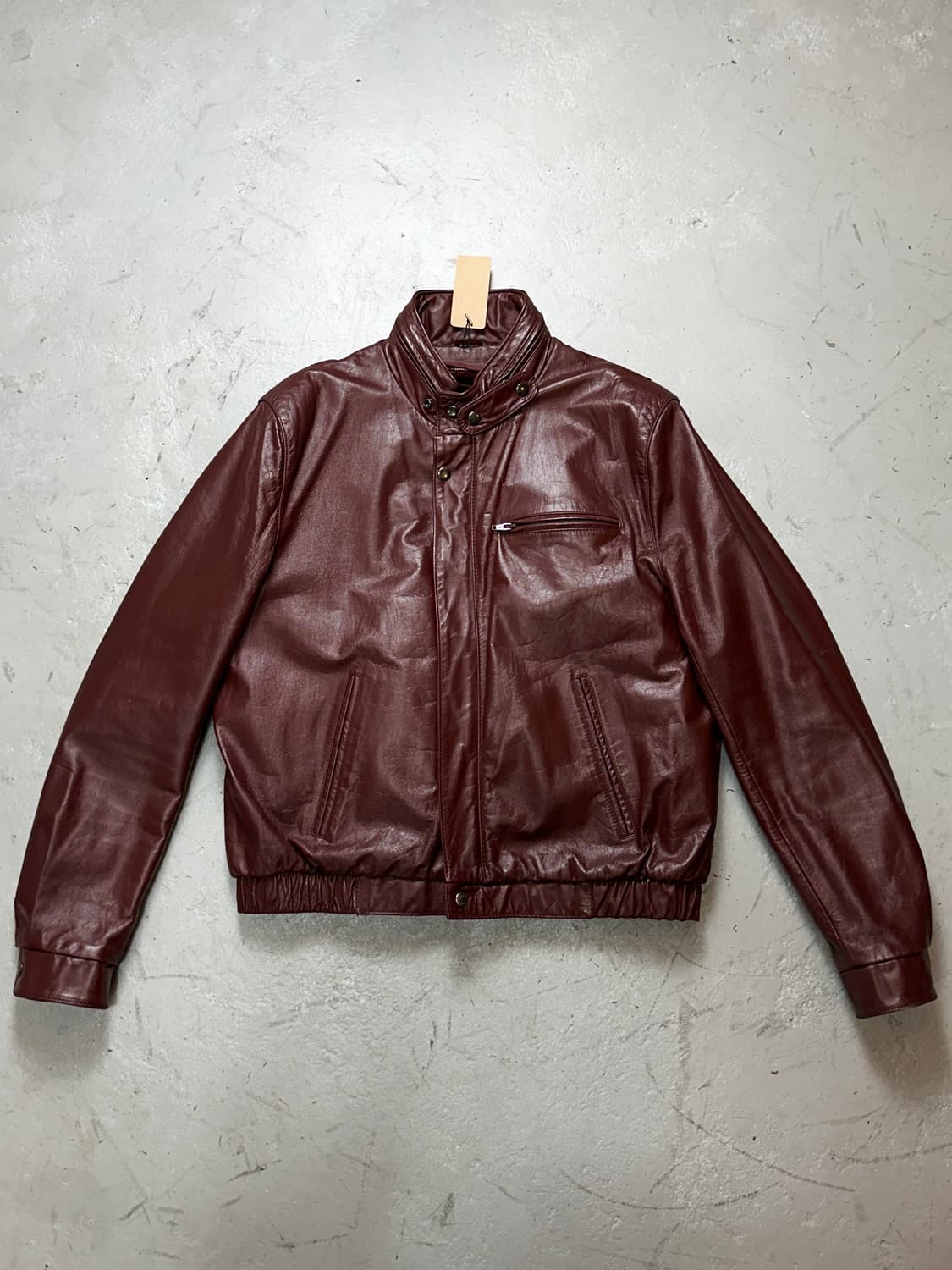 80's 빈티지 버건디 레더 자켓 파이트클럽 타일러 더든 상품이미지1