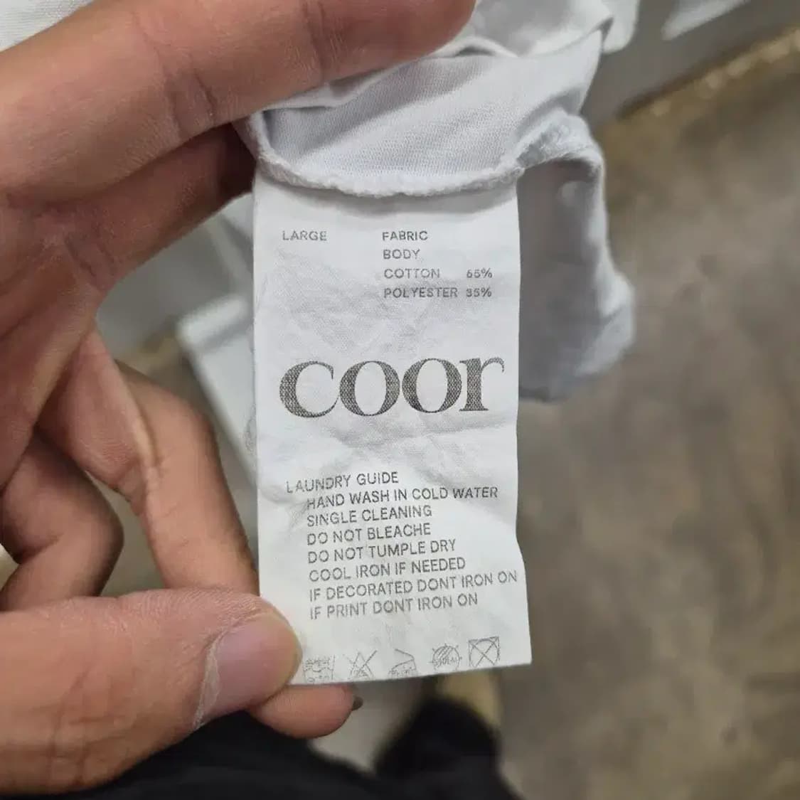 COOR 흰색 반팔티 라지 상품이미지8