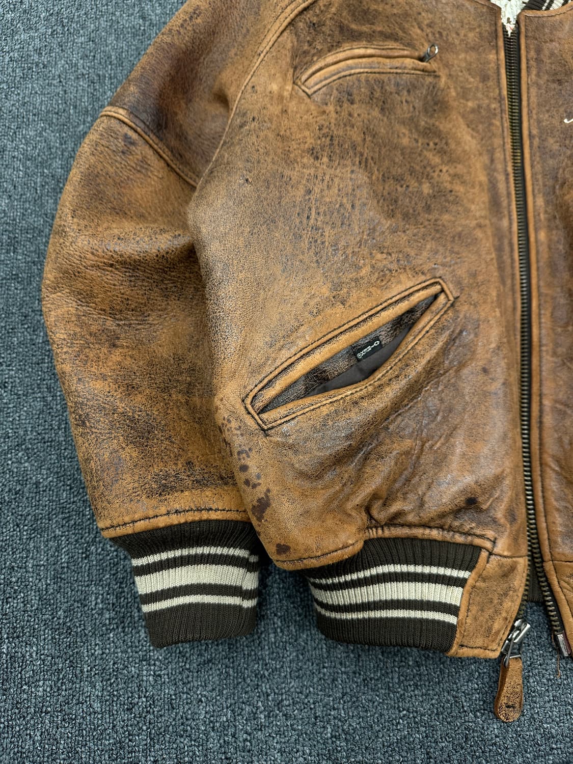 XS) 90s Avirex USA Real Leather Jacket 상품이미지5