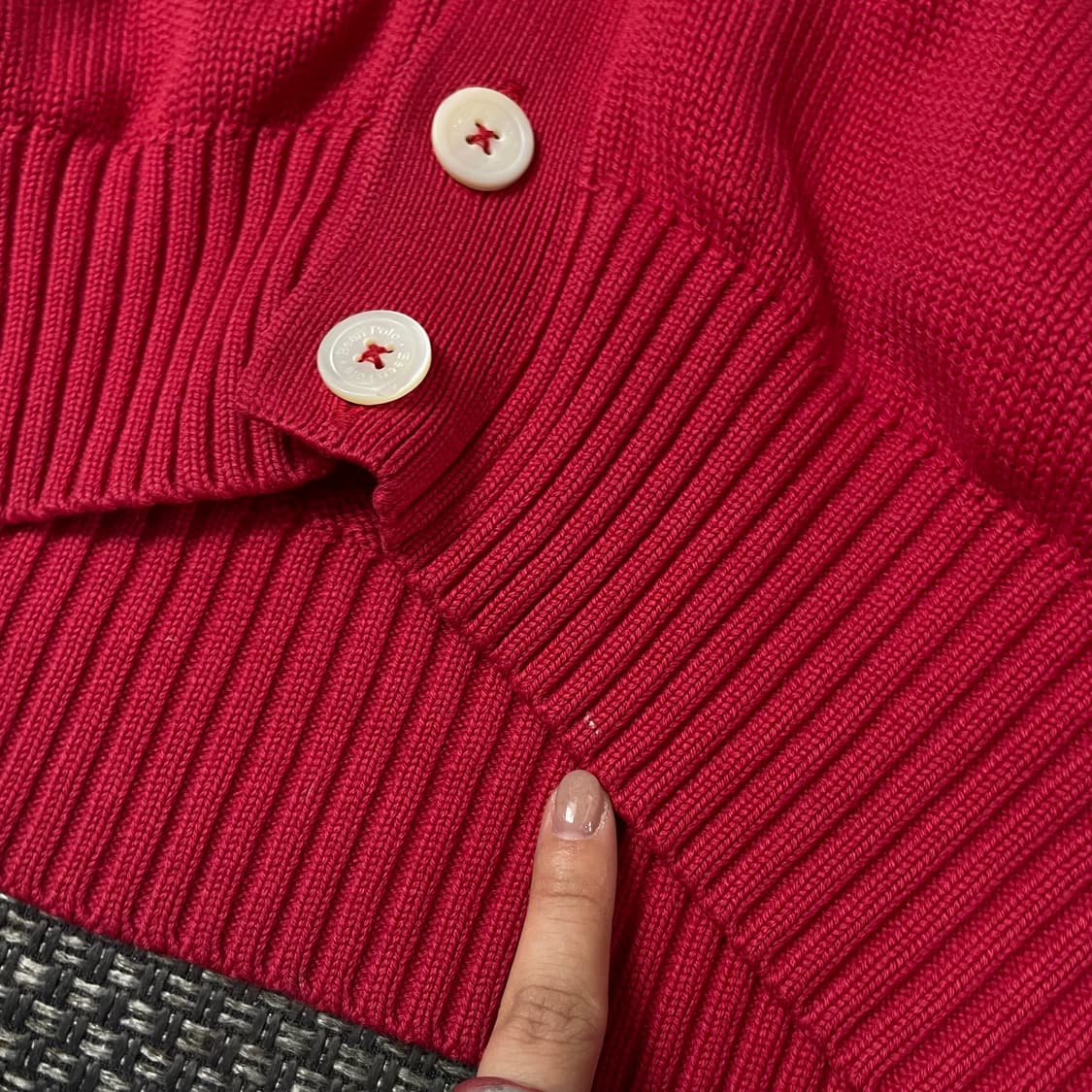 빈폴 레드 니트 롱 가디건 105 상품이미지6