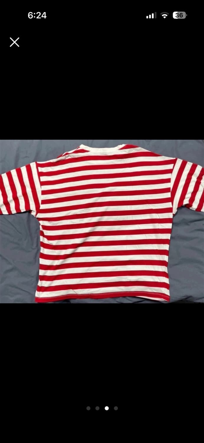 ASOS 오버사이즈 스트라이프 반팔 티셔츠 (M) 상품이미지3