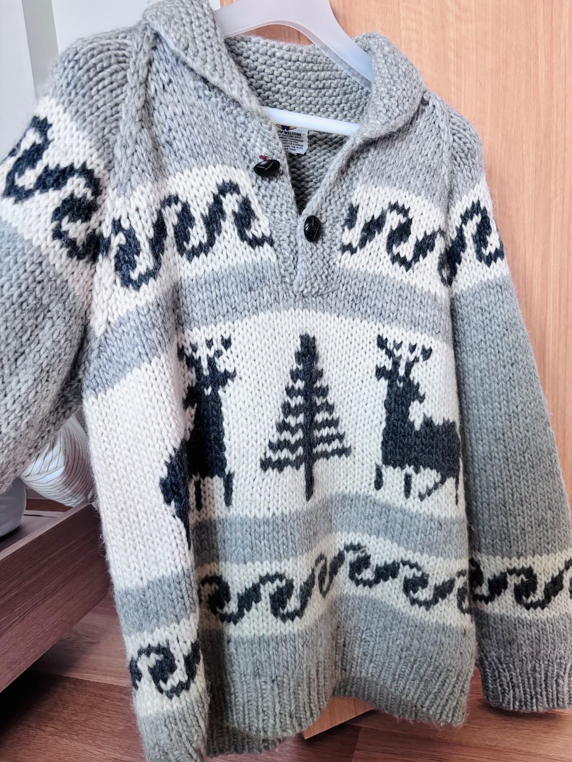빈티지 대장템 그레이 사슴 코위찬 니트 상품이미지4
