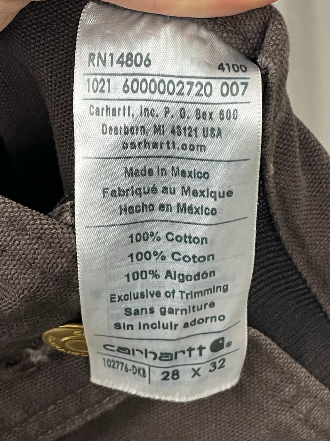 Carhartt 칼하트 오버롤 브라운 28X32 상품이미지5